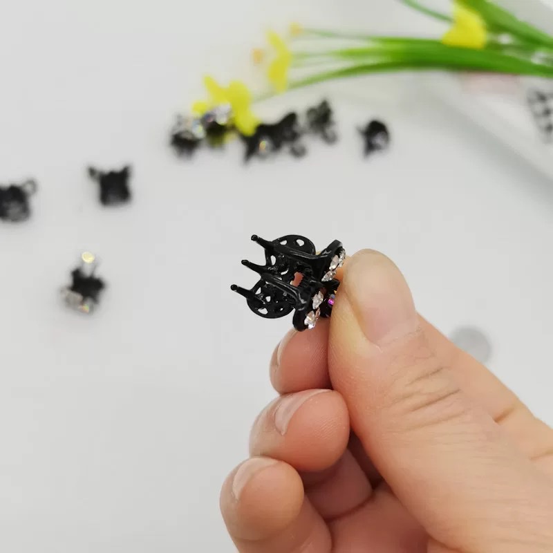 黑色小抓夹发饰迷你发夹刘海夹头饰发卡网红水钻小边夹头发顶夹2023年详情图5