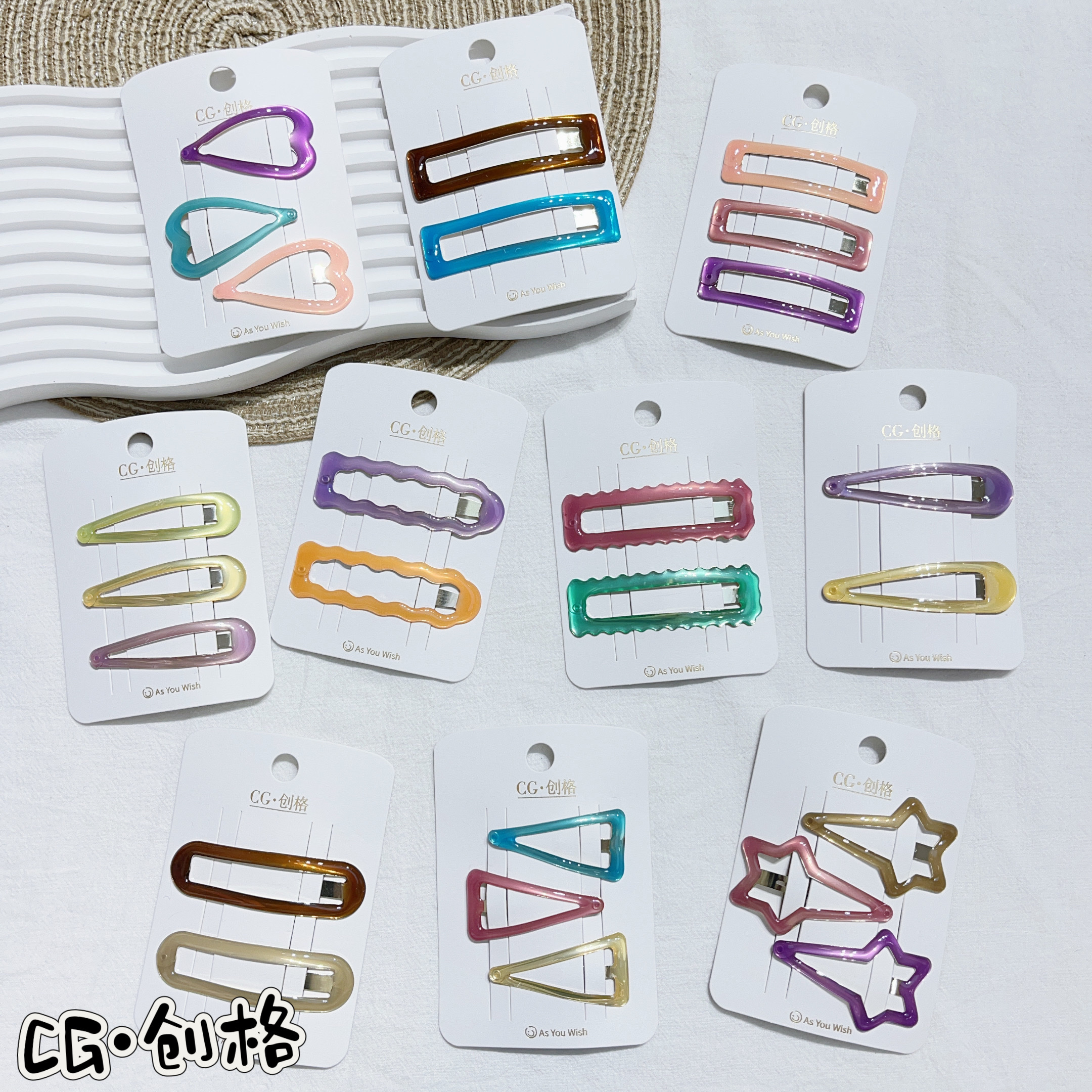 Jelly-colored hair clips, BB clips, bangs on the forehead, broken hair, popular little girl headwear details Picture