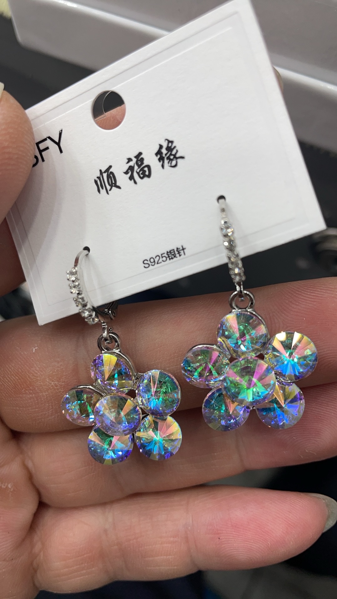手工活精致锆石串珠饰品 银耳钩设计 耳勾款式 耳堵防滑 轻奢耳饰新款上市手工活111111111111111111114