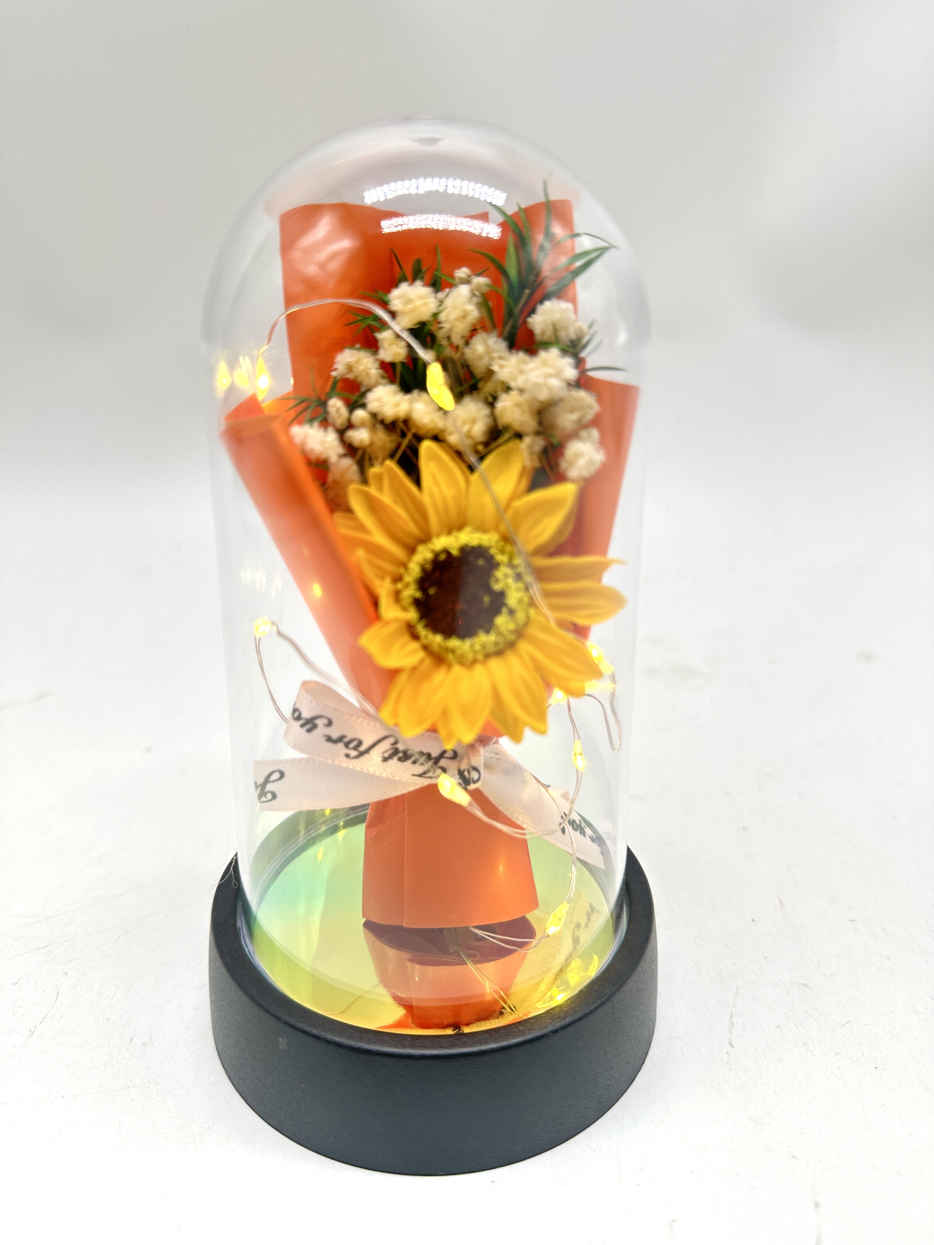 毛线小花束玩偶公仔花束 搭配发光水晶球 精美小奖品 小学生文具日用品 独特创意礼品 毕业季 教师节礼品细节图