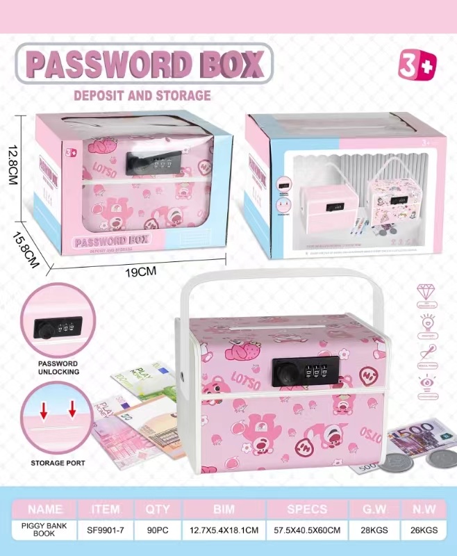 Children's portable password tin box, money box, piggy bank, mini desktop storage tin box can be freely DIY creative gifts details Picture
