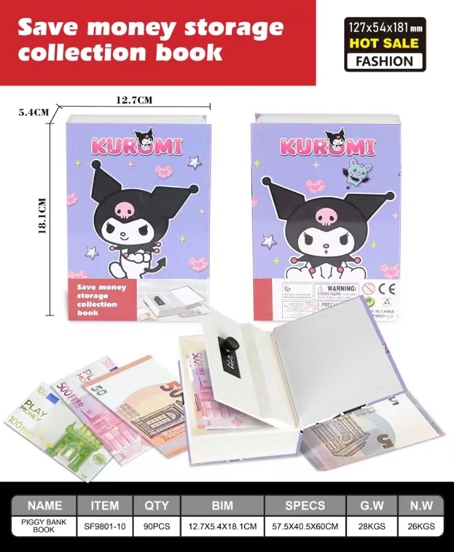 Book safe, password box, cabinet with lock, small lock, small money box, piggy bank, children's household storage and organization details Picture