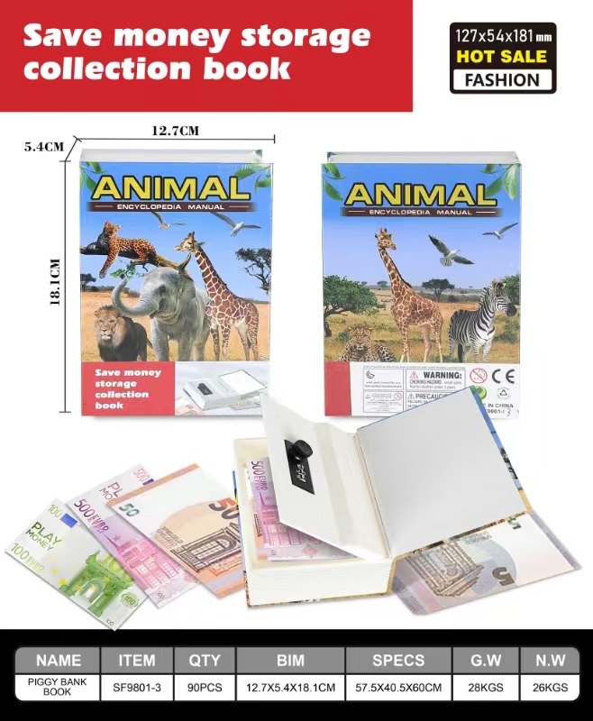 Book safe, password box, cabinet with lock, small lock, small money box, piggy bank, children's household storage and organization undefined