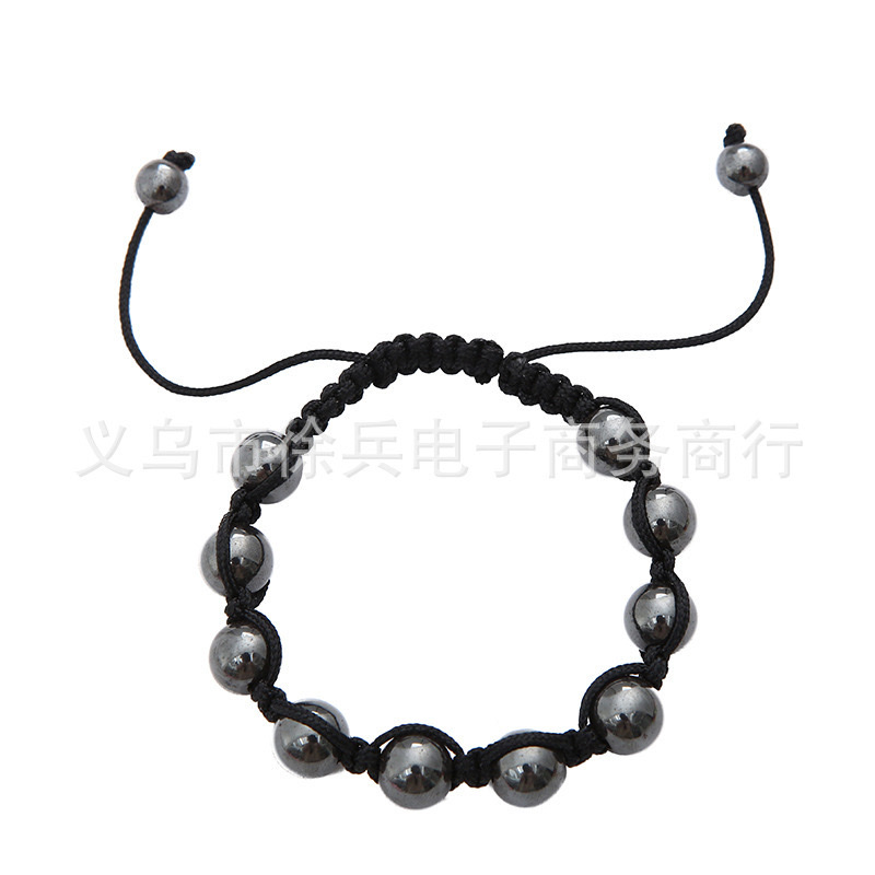 黑胆石香巴拉8厘元珠手串 珠宝饰品 男女款手链产品图