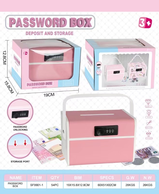 Children's portable password tin box, money box, piggy bank, mini desktop storage tin box can be freely DIY creative gifts Item Picture