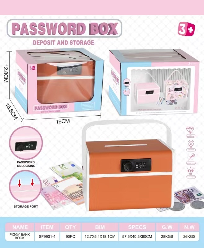 Children's portable password tin box, money box, piggy bank, mini desktop storage tin box can be freely DIY creative gifts Item Picture