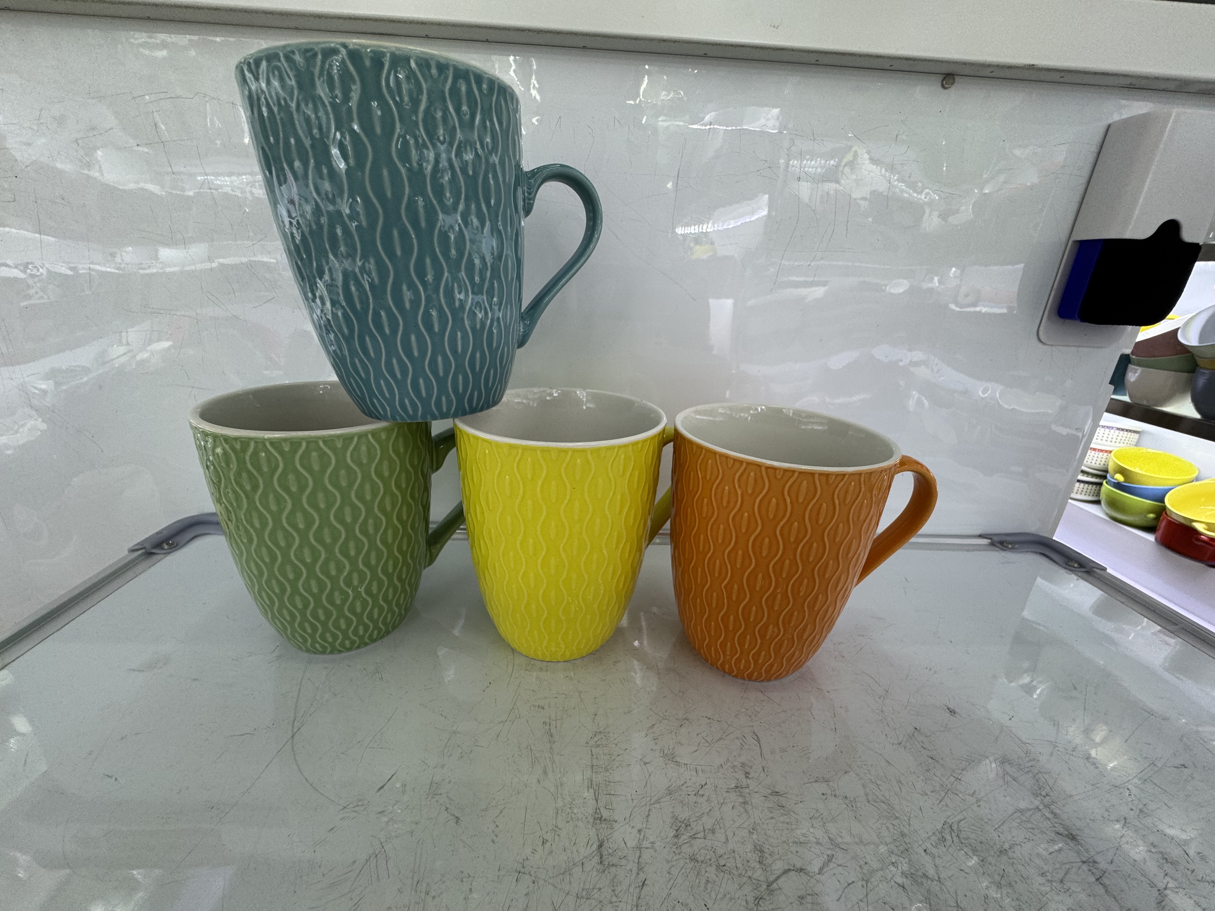 湖南省醴陵市色釉浮雕鼓形杯陶瓷杯200 颜色混装有现货卡通动物水晶香薰石