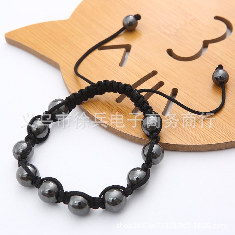 黑胆石香巴拉8厘元珠手串 珠宝饰品 男女款手链