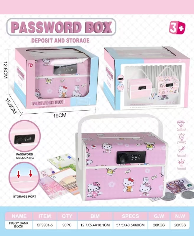 Children's portable password tin box, money box, piggy bank, mini desktop storage tin box can be freely DIY creative gifts details Picture