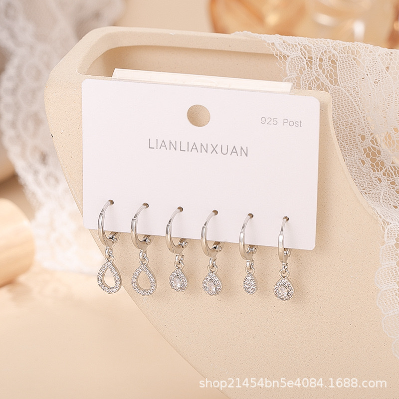 Nuevo estilo de moda pendientes de alta calidad sentido de la oreja hebillas set pendientes de circón anillos anillos de oreja simples mariposa orejeras colgantes pendientes al por mayor accesorios Application Scenario