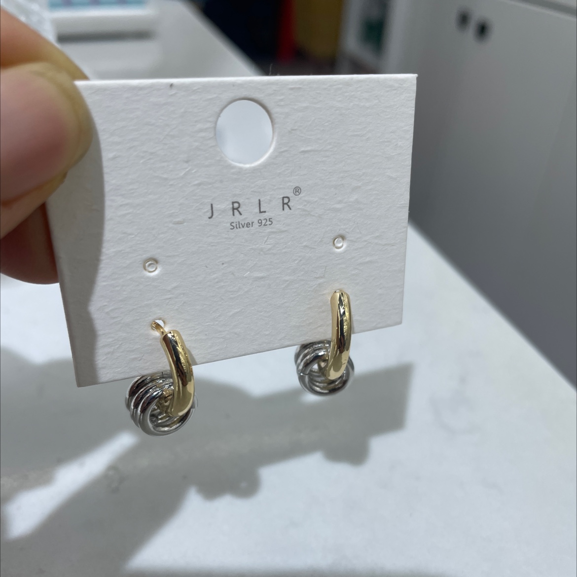 韩版时尚耳环双色搭配耳饰专场 玻璃耳环独特设计 高档饰品耳夹 美丽耳环轻松装点你的美饰品耳环耳饰详情图3