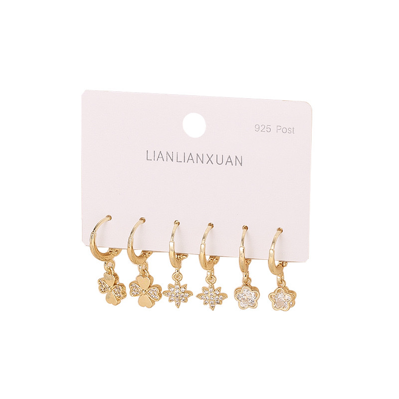New fashionable ear studs, high-end ear buckle sets, zircon earring rings, simple ear rings, butterfly earrings, pendants, wholesale earrings and accessories