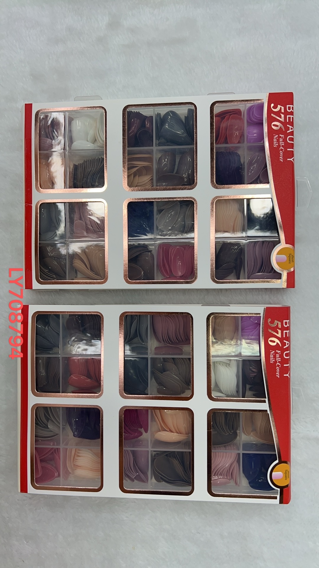 False nails, wearable nails, ballet nails, 12-grid, 24-grid long nails, 144 pieces, 288 pieces, 576 pieces of almond-shaped nails Specification image