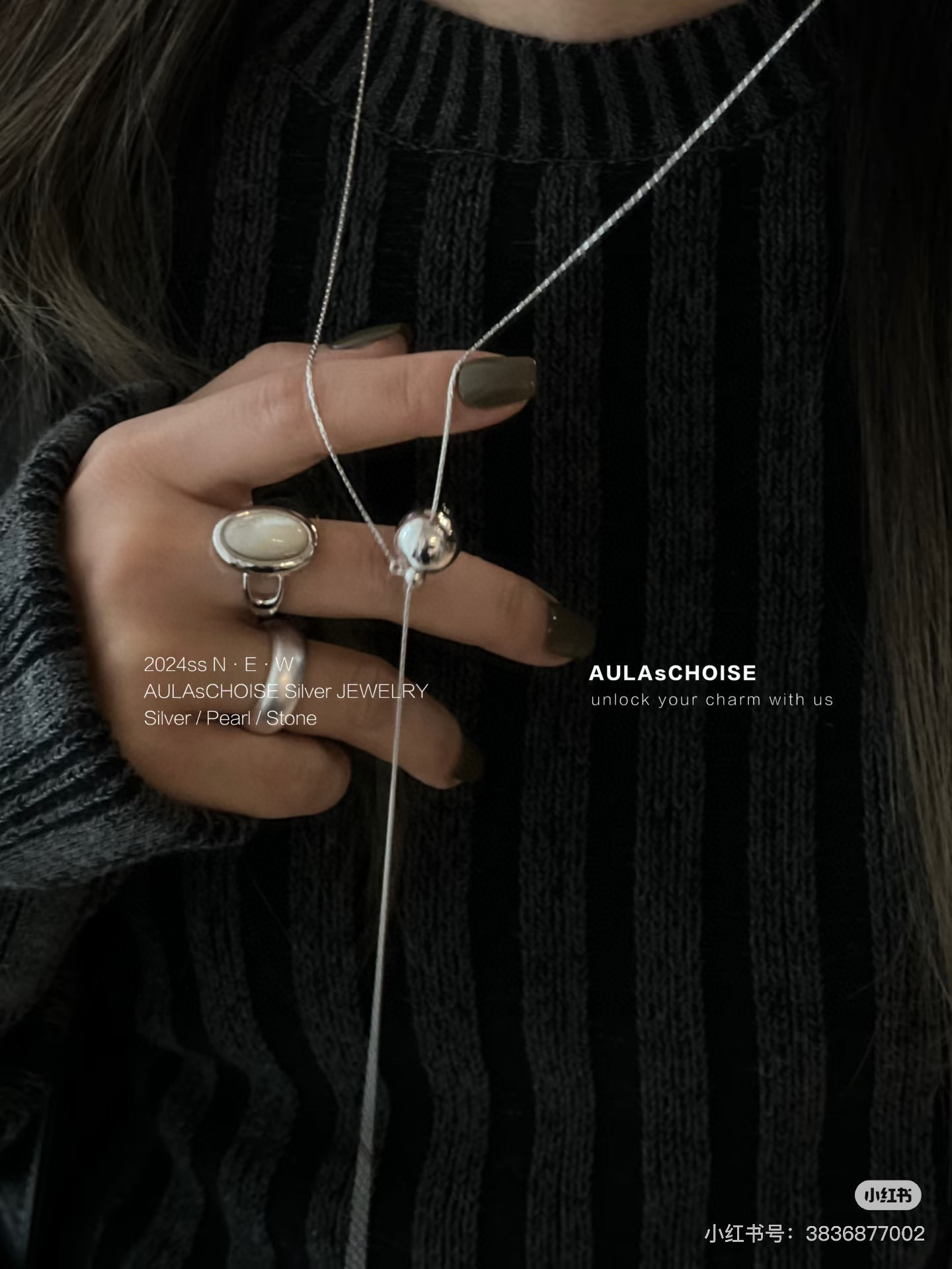 European and American style pearl necklaces, elegant silver jewelry, pearl pendants, high-end women's jewelry, simple and fashionable accessories, silver jewelry Specification image