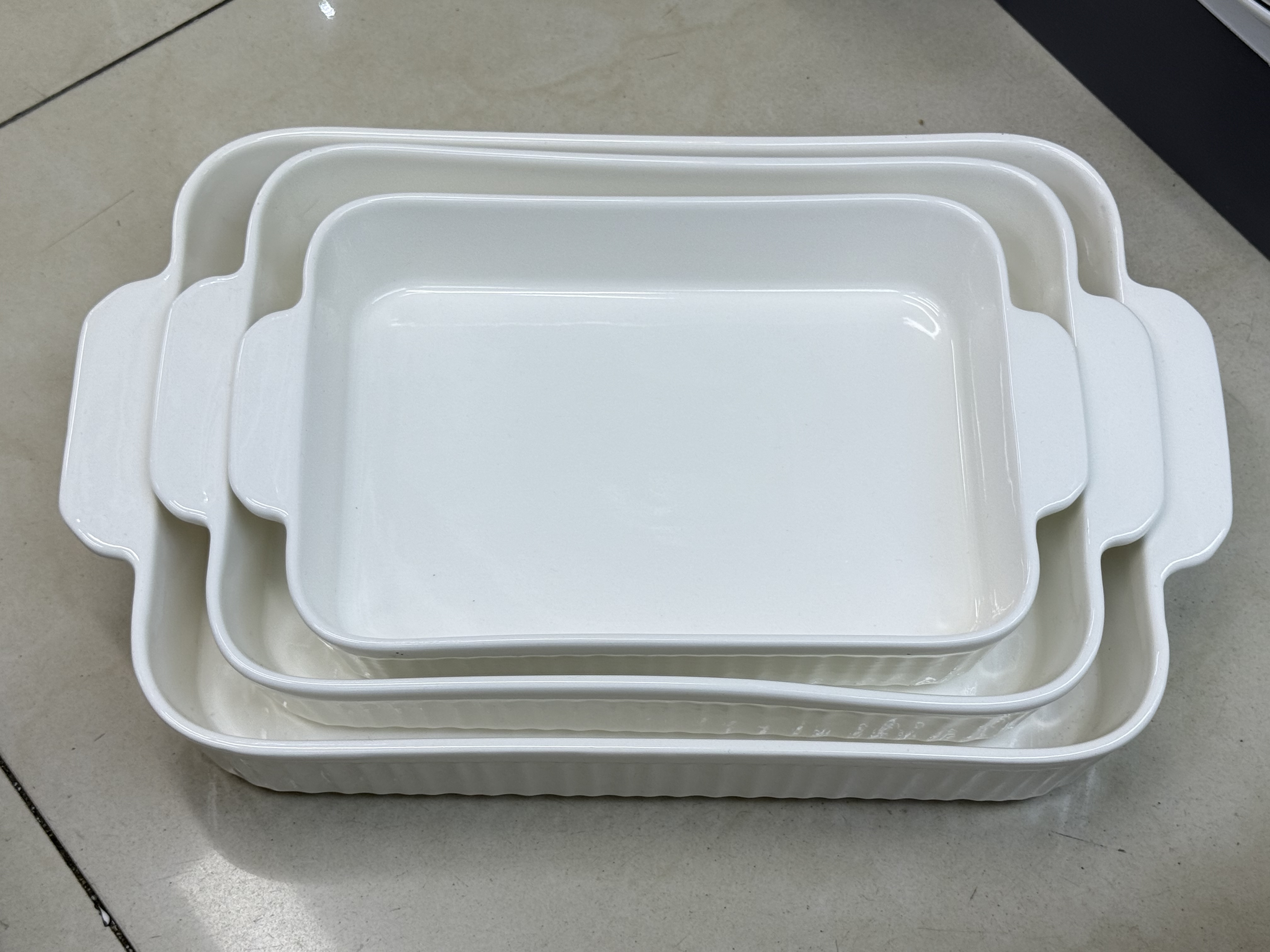 北欧烤盘陶瓷长方形烤箱专用芝士焗饭盘子家用双耳烤碗套装系列批发详情图3