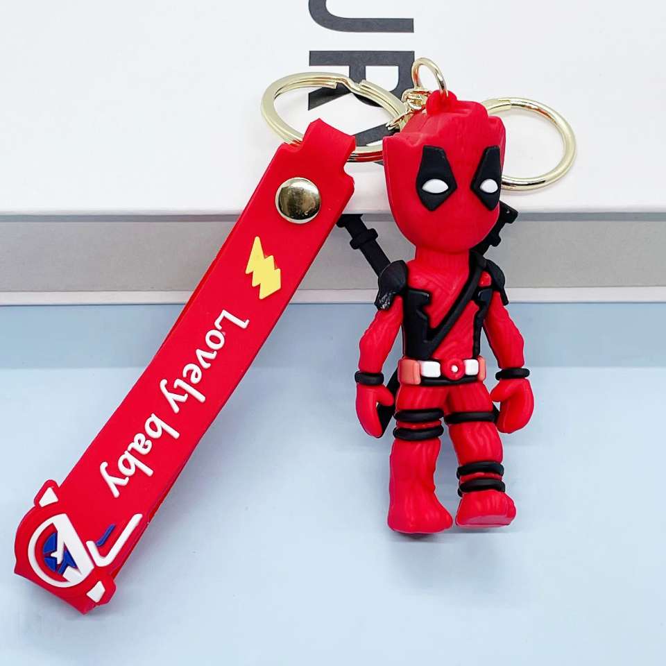 卡通创意漫威系列小树人钥匙扣可爱格鲁斯公仔汽车包包钥匙链圈环细节图