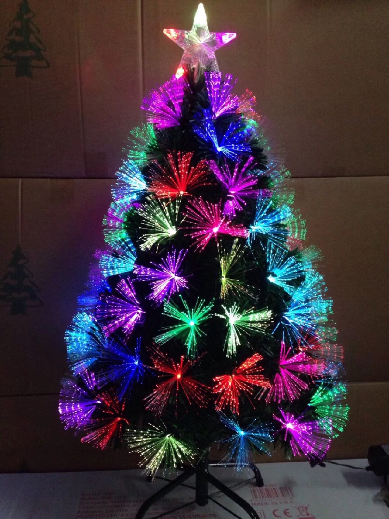 Fiber optic seven-color starry sky Christmas tree Christmas craft detail image 3