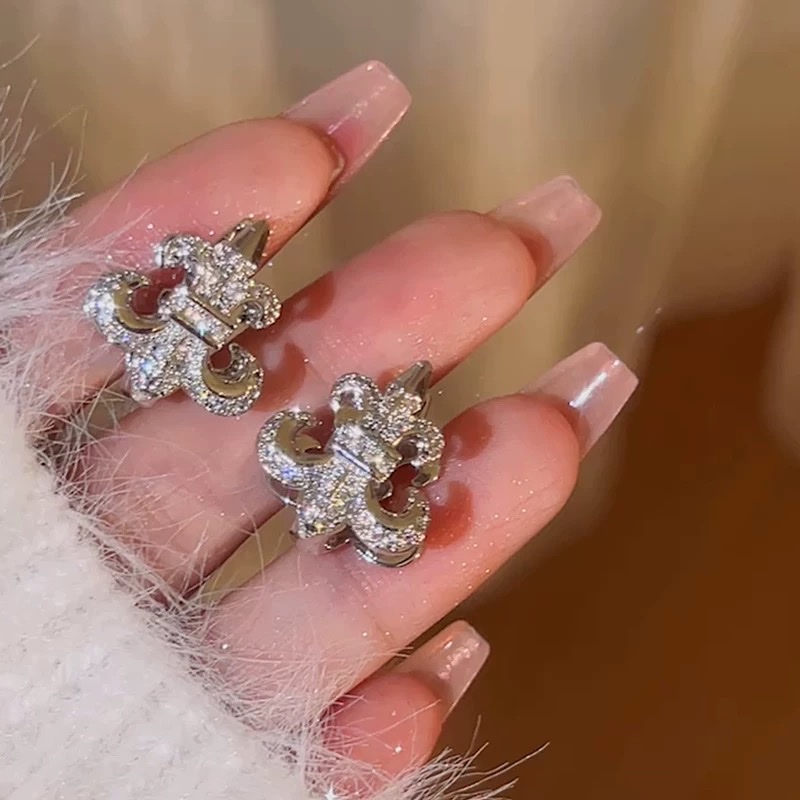 National trend fashion accessories, exquisite earrings, stainless steel earrings, women's elegant and durable earrings, colorful glass stainless steel earrings, neutral girls' accessories, earrings pic 7