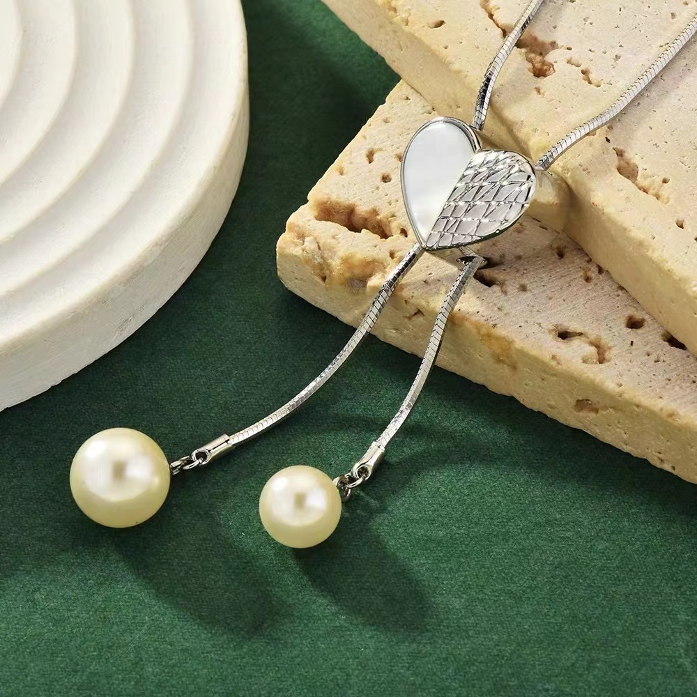 爱心抽拉长款项链女时尚百搭轻奢高级感毛衣链秋冬衣服配饰