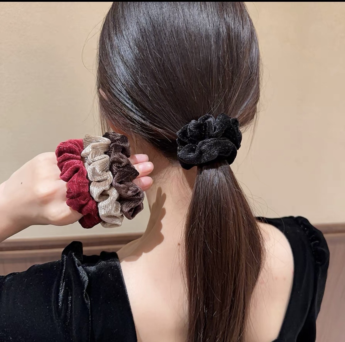 时尚饰品大肠圈头绳 发圈女士头饰 简约耐用发饰发带橡皮筋20241101发圈头绳大肠圈 流行发饰头饰发圈头绳饰品大肠圈细节图