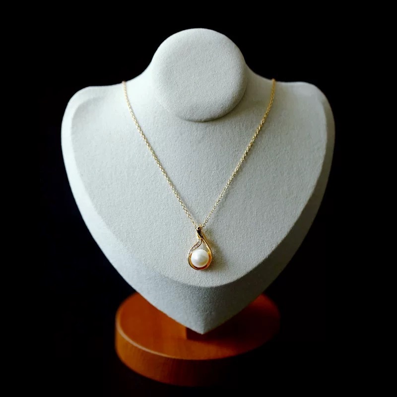 The Yabide personalized swan pearl set, natural freshwater pearl copper plated 3648 gold necklace for women Item Picture