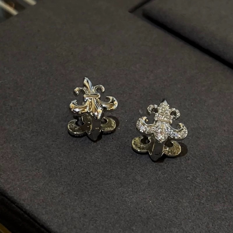 National trend fashion accessories, exquisite earrings, stainless steel earrings, women's elegant and durable earrings, colorful glass stainless steel earrings, neutral girls' accessories, earrings Item Picture