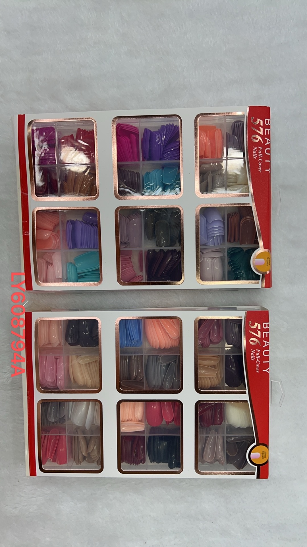 False nails, wearable nails, ballet nails, 12-grid, 24-grid long nails, 144 pieces, 288 pieces, 576 pieces of almond-shaped nails details Picture