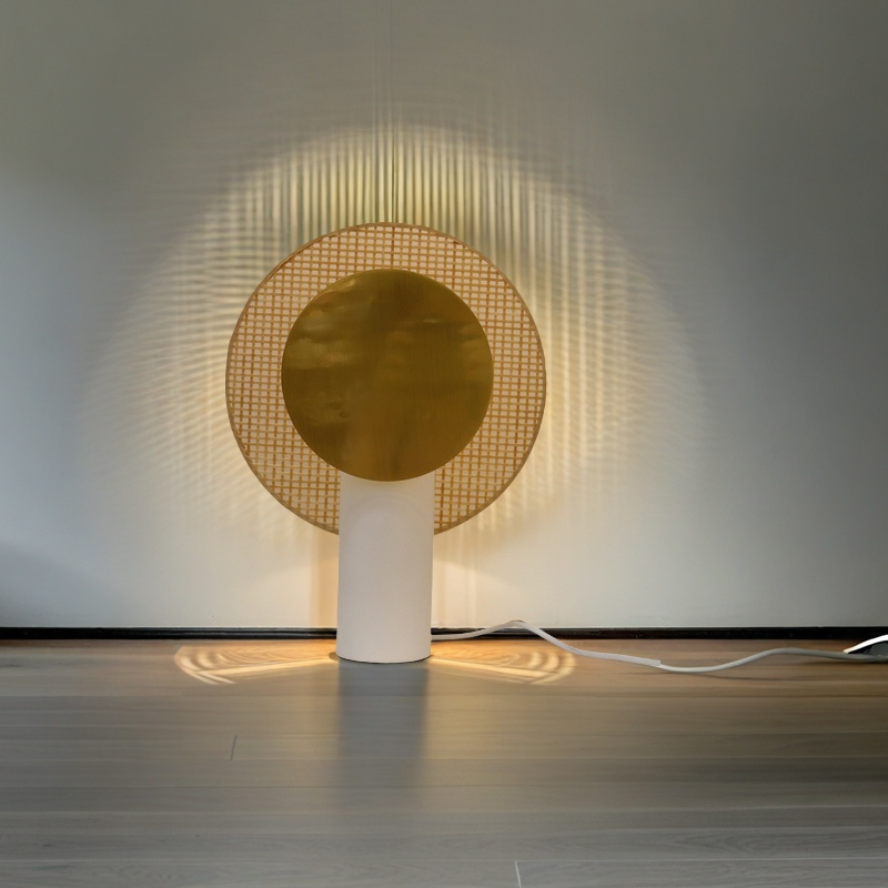 Bamboo weaving lampshade, wabi-sabi style table lamp, handcrafted rattan weaving, creative design, desk, bedroom, exhibition hall decoration table lamp Specification image
