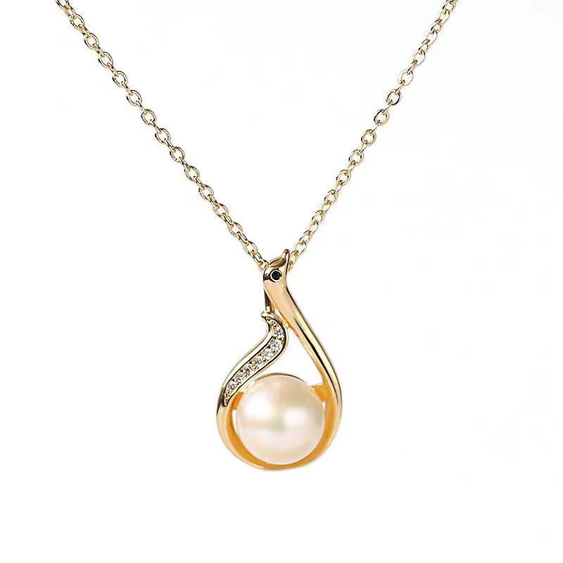 The Yabide personalized swan pearl set, natural freshwater pearl copper plated 3648 gold necklace for women Application Scenario