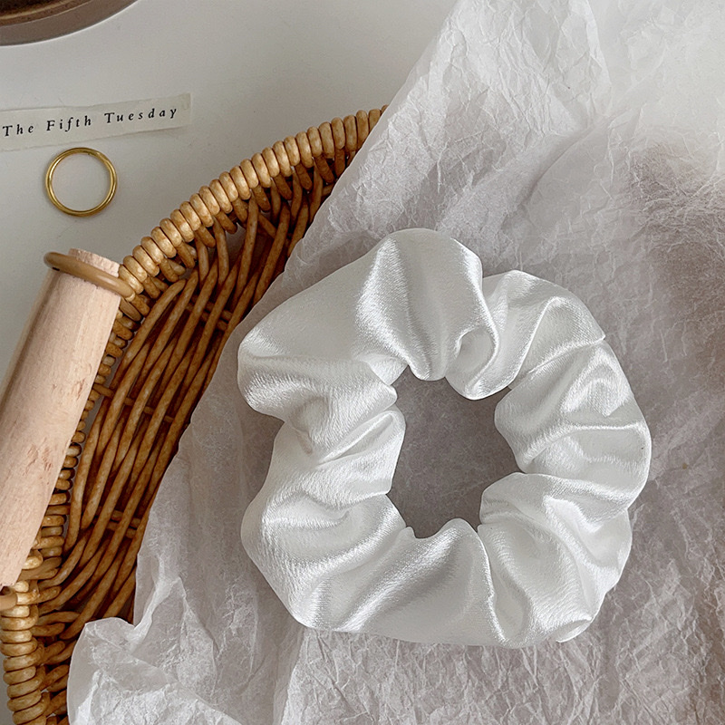 Cross-border retro crystal satin large intestine band, high-end hair band, hair tie, European and American Amazon rubber band, hair flower, hair accessory, women's hair band detail image 8