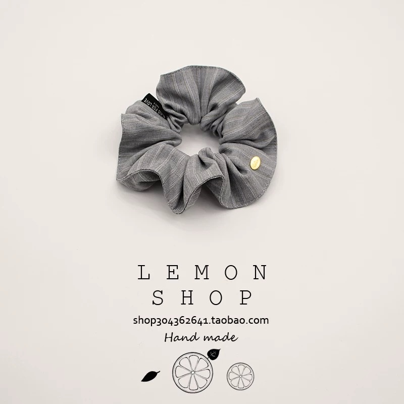 New autumn and winter versatile striped large intestine hair bands, fabric hair ties, rubber bands, high-end hair ties, and hair tie accessories details Picture