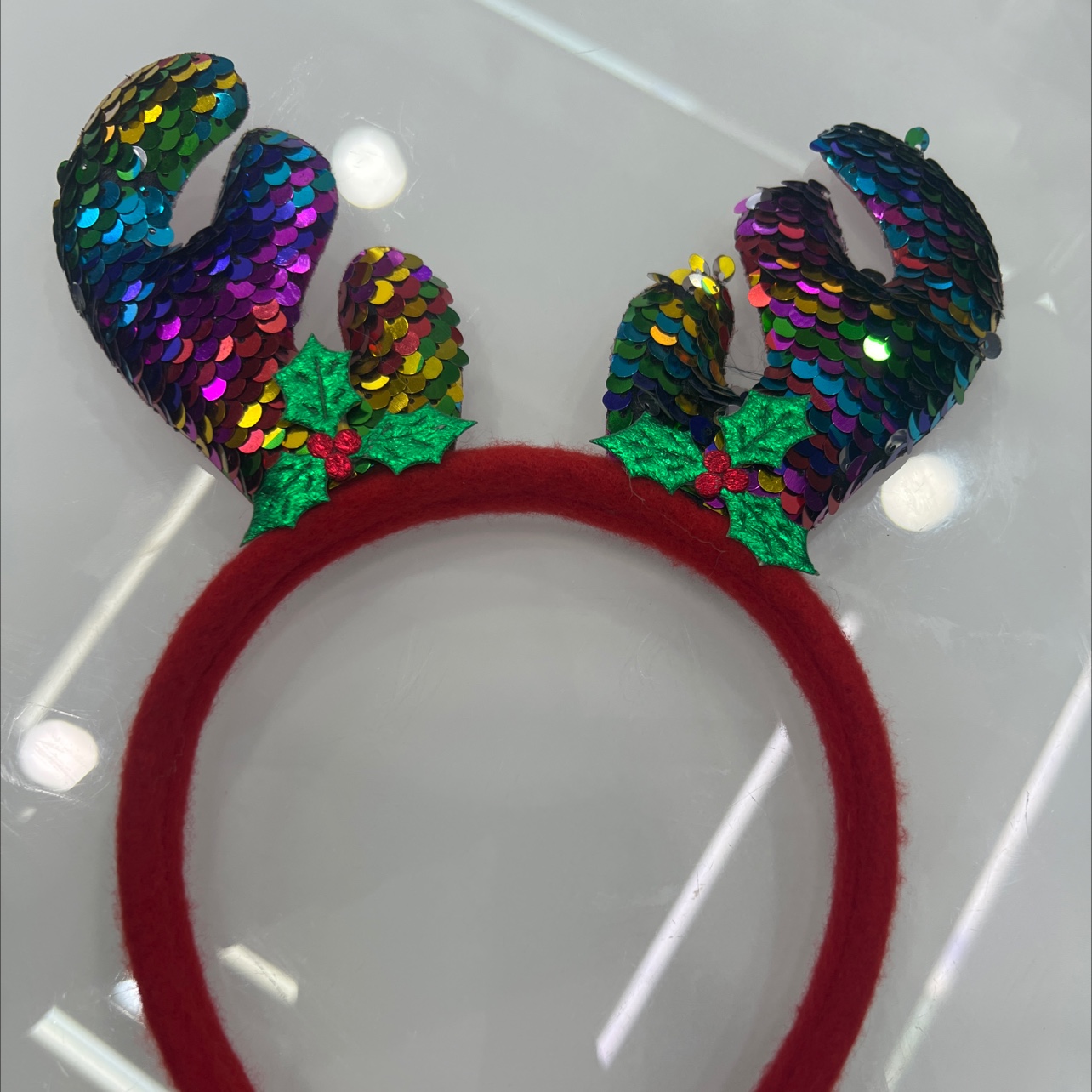 圣诞亮片鹿角头扣东方明珠纪念品图