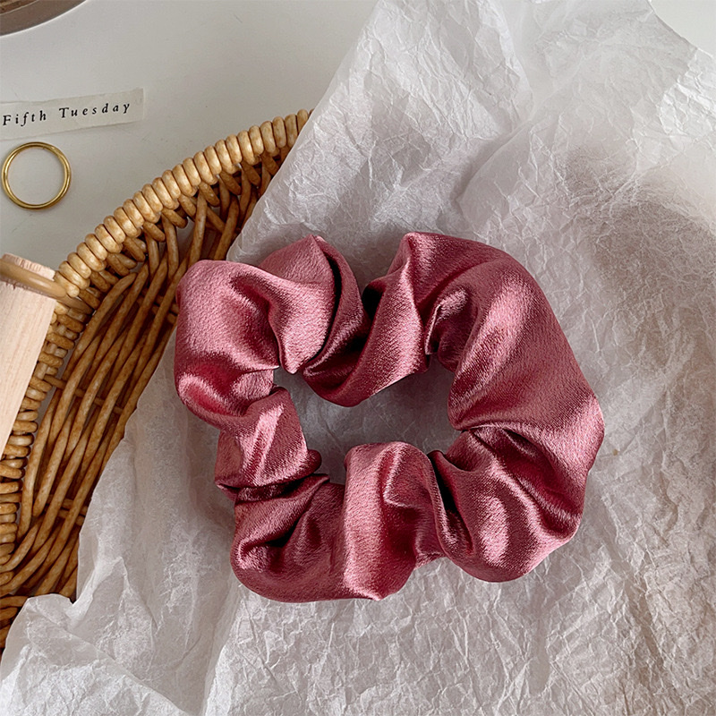 Cross-border retro crystal satin large intestine band, high-end hair band, hair tie, European and American Amazon rubber band, hair flower, hair accessory, women's hair band detail image 3