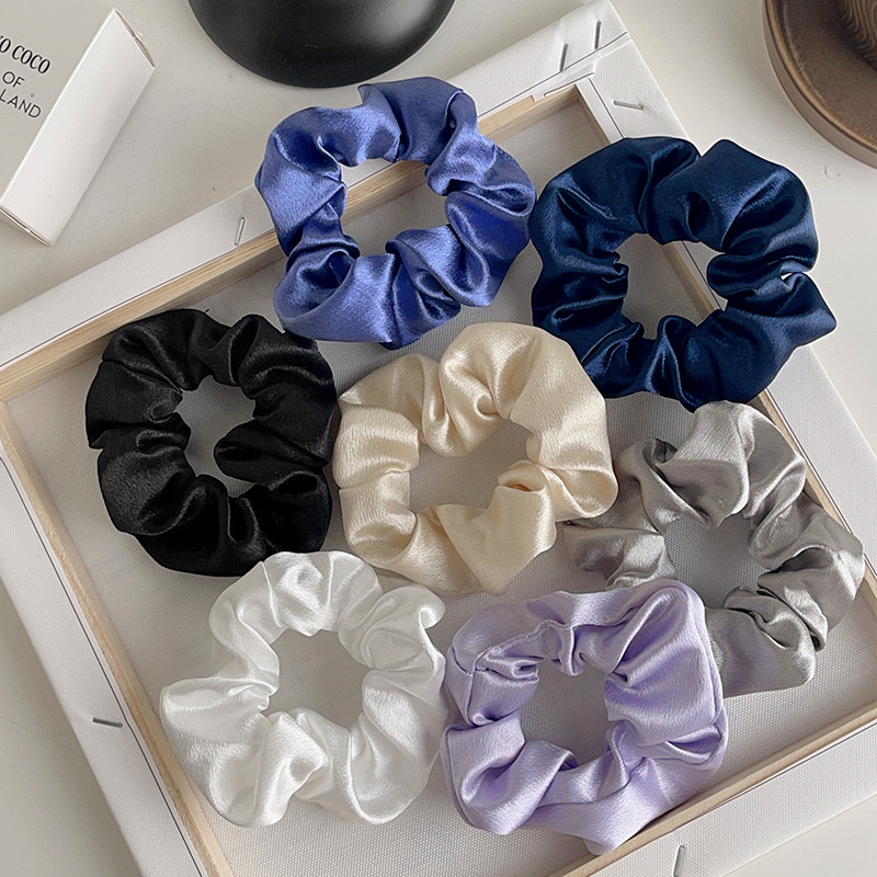 Cross-border retro crystal satin large intestine band, high-end hair band, hair tie, European and American Amazon rubber band, hair flower, hair accessory, women's hair band detail image 2