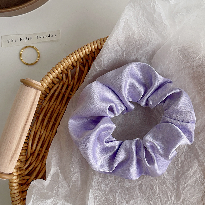 Cross-border retro crystal satin large intestine band, high-end hair band, hair tie, European and American Amazon rubber band, hair flower, hair accessory, women's hair band Item Picture