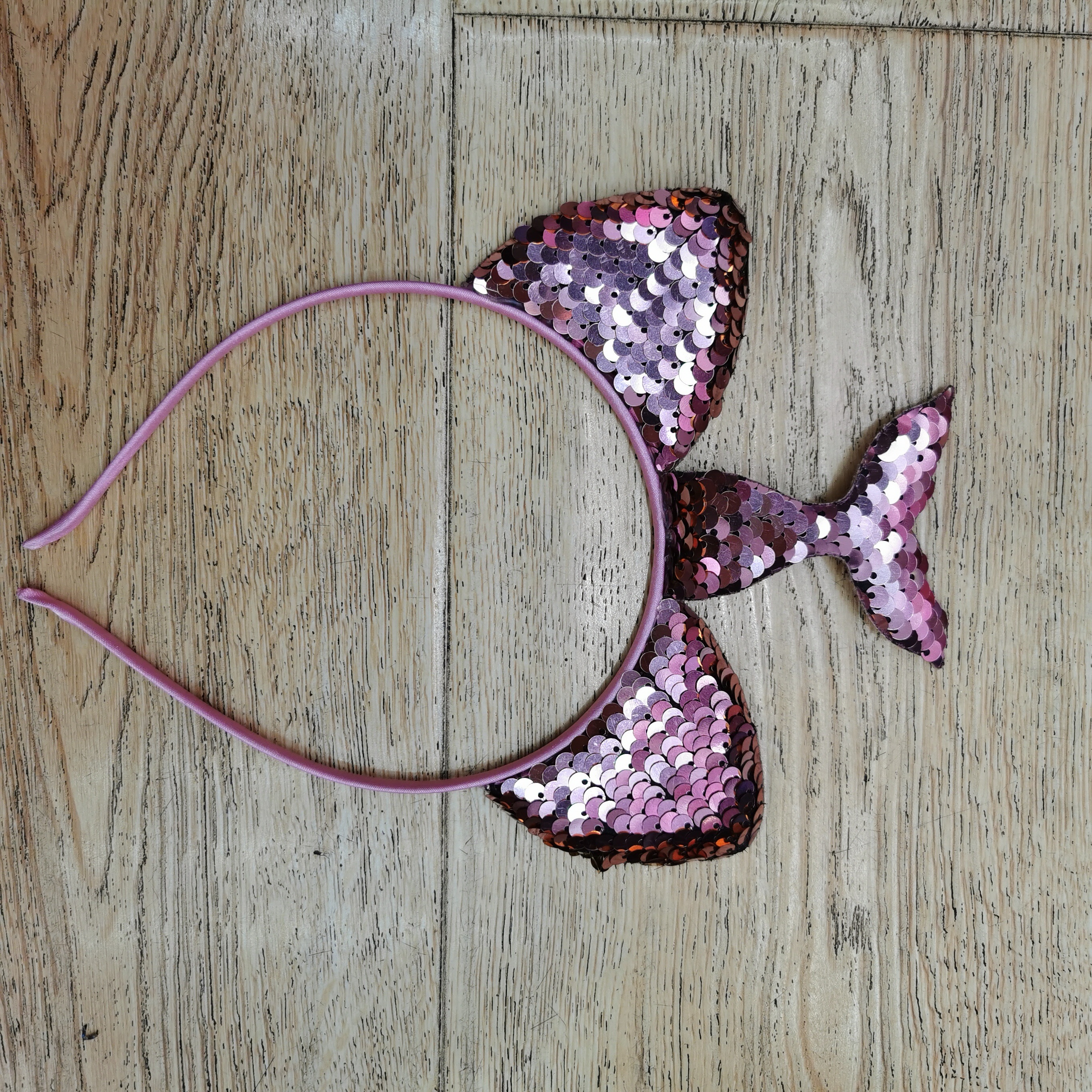 Candy-colored sequined cat ear hair bands, cartoon children's fish tail hair clip accessories, sweet princess hair accessory supply 1 details Picture