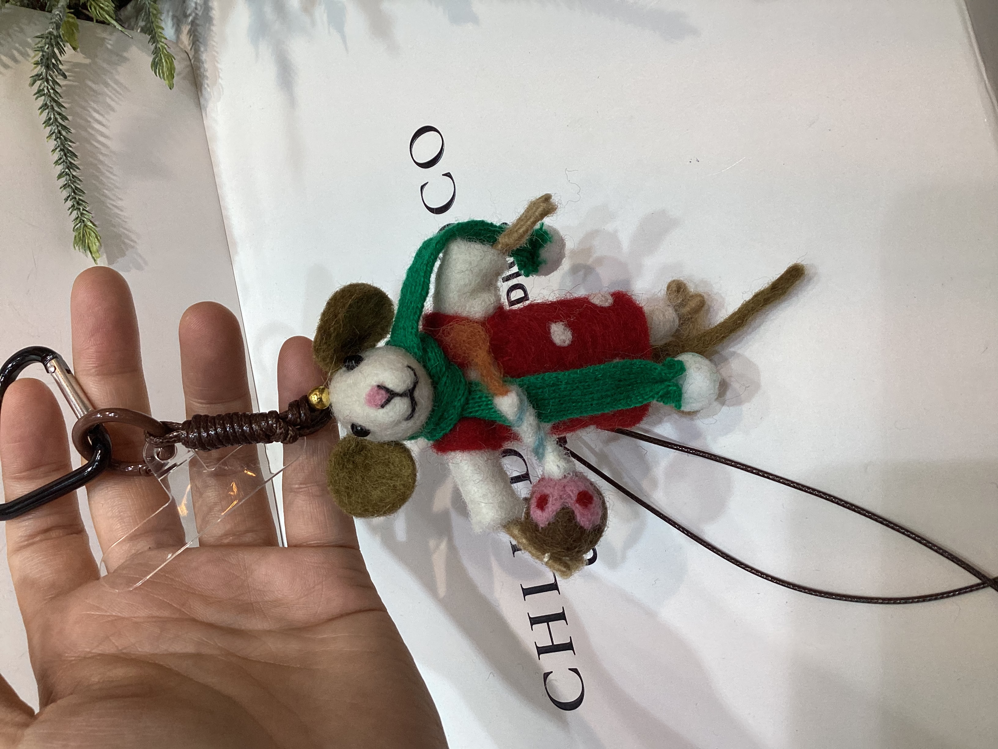 纯手工羊毛毡烟花鼠多用包挂 项链百搭包挂