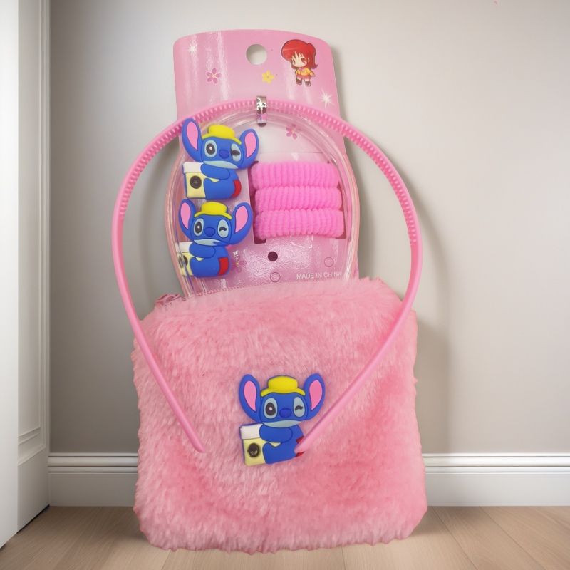 Tie-dyed style children's jewelry set, acrylic imitation diamond children's jewelry, watch and toy with Hetian jade elements, cute and fashionable style Specification image