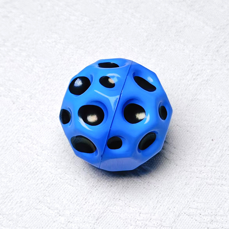 高弹洞洞球pu弹力球实心发泡球亲子互动解压月球石手腕球 6.3cm详情图10