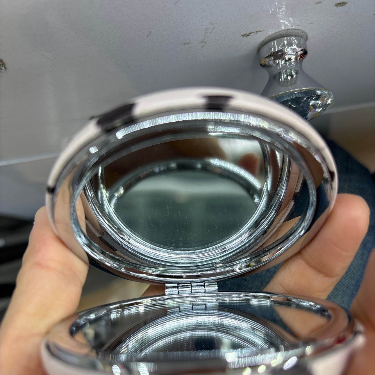 可爱PU化妆镜随身便携简约美容小镜子折叠创意迷你双面圆小镜子随身便携带单面便携圆镜女士迷你可爱手持化妆镜学生小镜子随身精详情图7