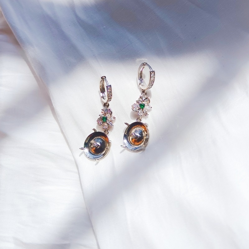 高冰镶嵌玛瑙玉髓耳坠杨幂同款平安扣耳环国风媲美翡翠玉石耳钉饰详情图3