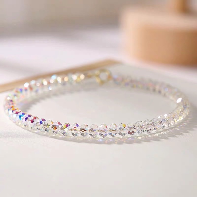 水晶元素弹手链 时尚饰品 不锈钢材质 手腕装饰品 简约手链 个性潮流配饰图