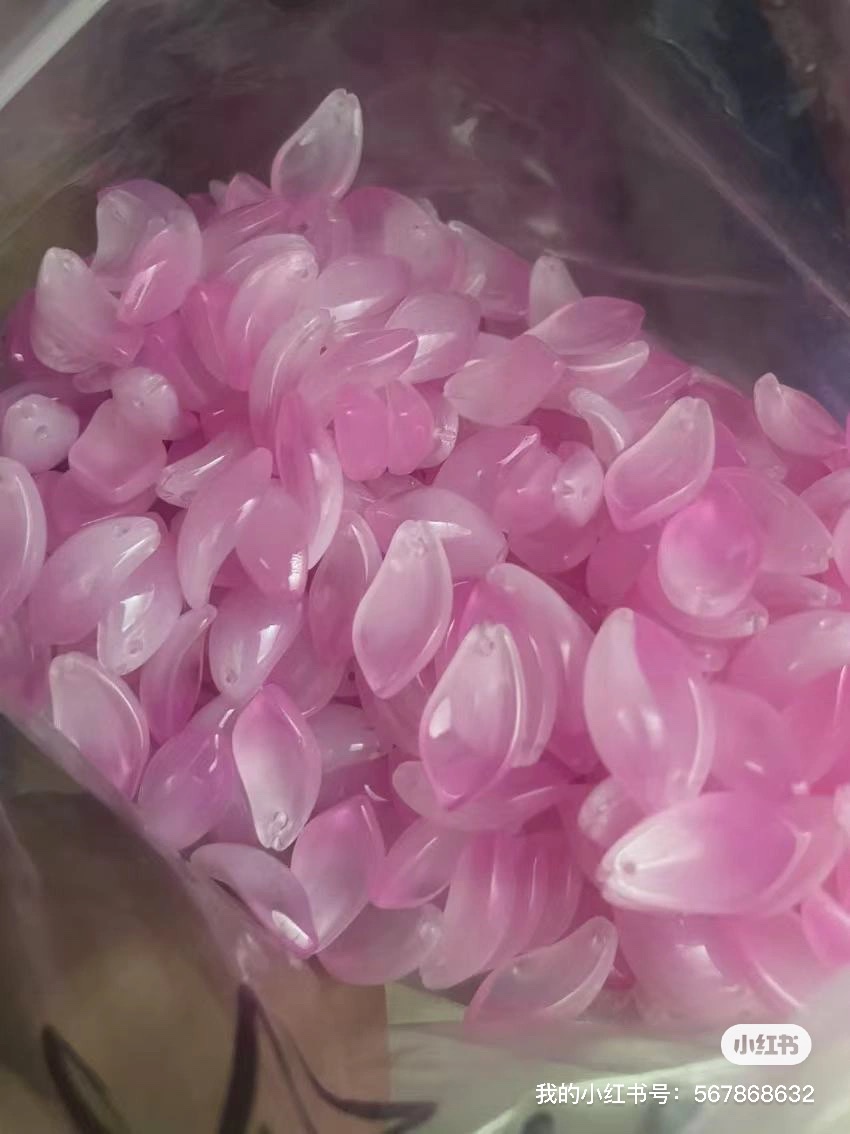 花瓣发簪材料配件批发12x20mm胖桃花琉璃花瓣diy手工制作汉服头饰古风发簪材料芙蓉花绣球花瓣雪腊梅樱花瓣直销工厂批发详情图10