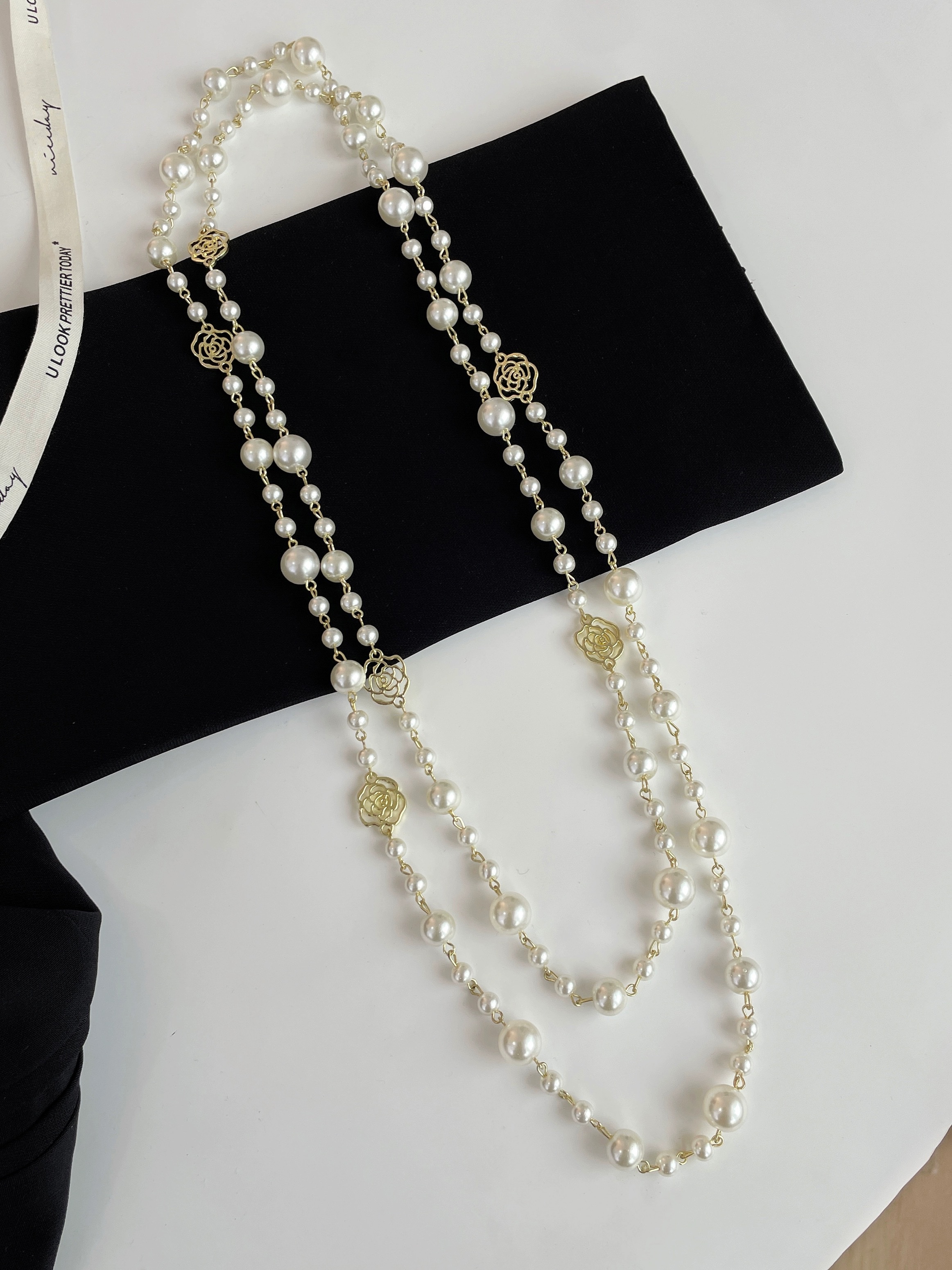 珍珠项链 高级感长款珍珠 优雅时尚首饰 项链细节图