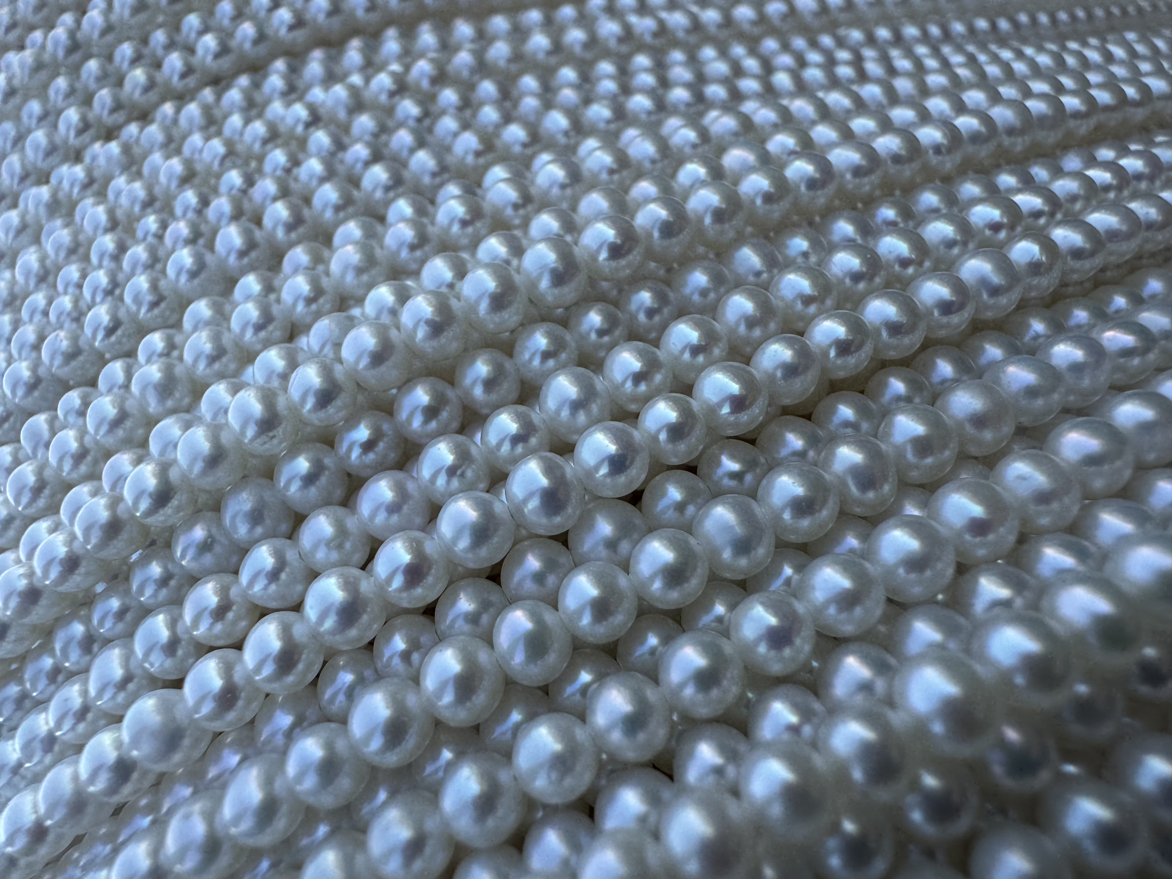 厂家直销 3-4近圆微瑕强光 淡水天然珍珠 淡水珠饰品diy半成品天然珍珠颗粒 日韩时尚休闲潮流送女友 妈妈链手工编织的详情图5