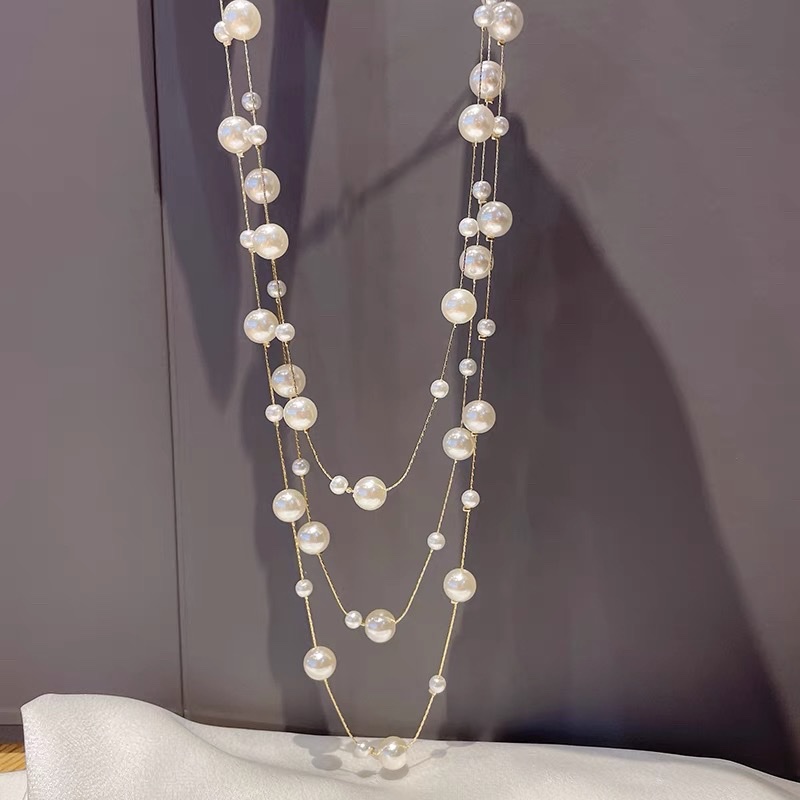 欧美风格珍珠项链 高级感满满的珍珠饰品 时尚女士项链