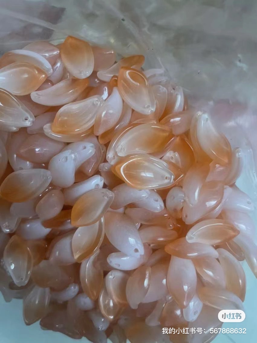 花瓣发簪材料配件批发12x20mm胖桃花琉璃花瓣diy手工制作汉服头饰古风发簪材料芙蓉花绣球花瓣雪腊梅樱花瓣直销工厂批发详情图9