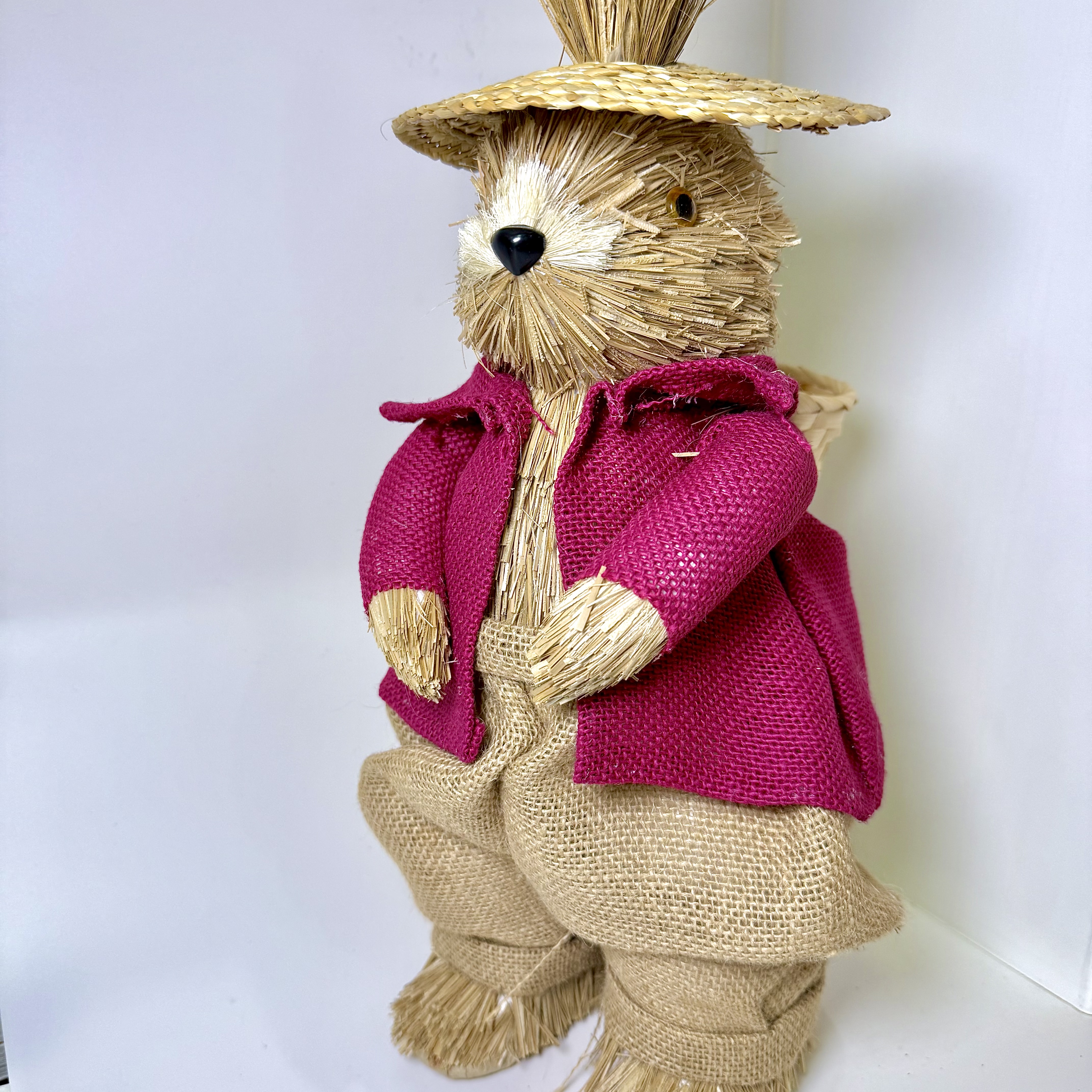 复活节手工草编兔子草帽背篓兔材料包创意礼品自制礼物可爱田园风 详情图5