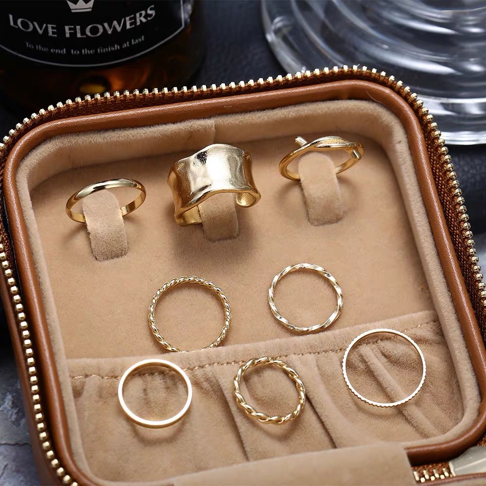 rings women 8-piece set 合金戒指 冷淡风个性戒指套装8件套套装合金首饰产品图