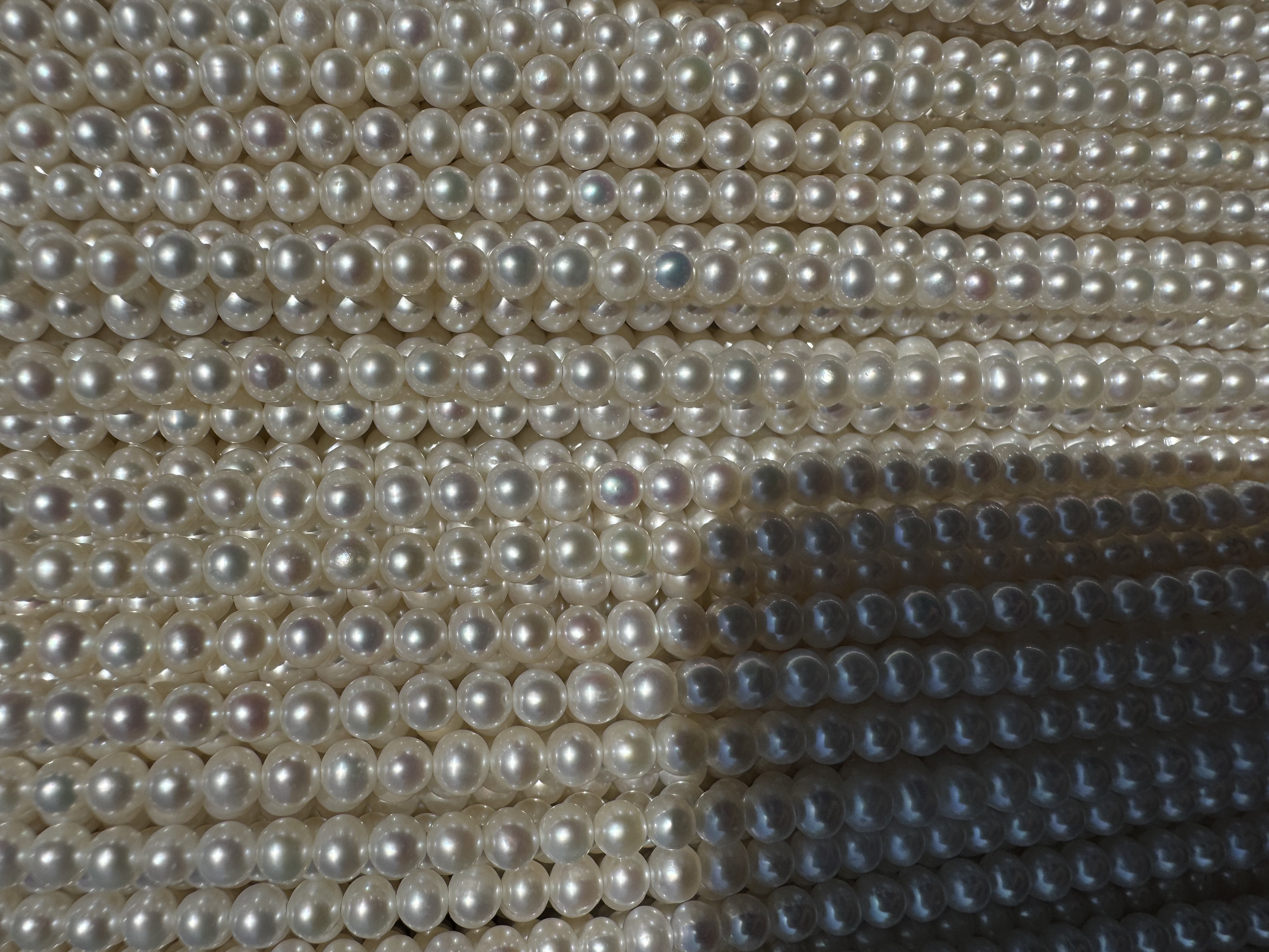 厂家直销 3-4近圆微瑕强光 淡水天然珍珠 淡水珠饰品diy半成品天然珍珠颗粒 日韩时尚休闲潮流送女友 妈妈链手工编织的详情图7